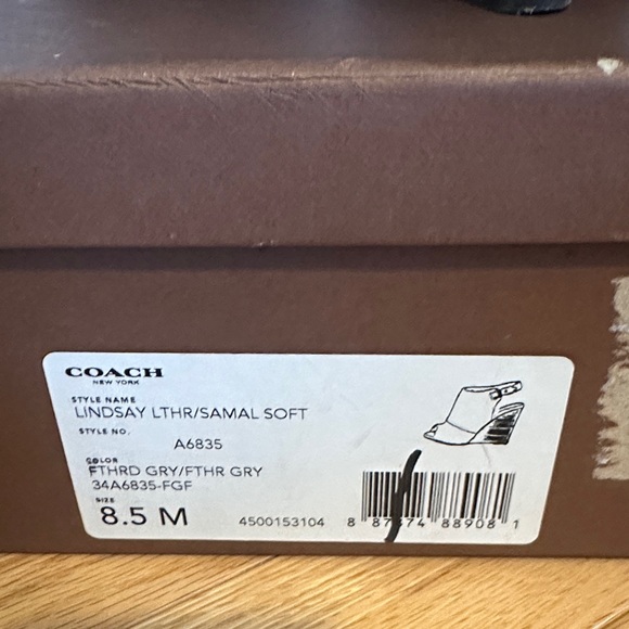 Coach Brown Peep Toe Lindsay Leather Wedge 8.5 - Picture 3 of 6